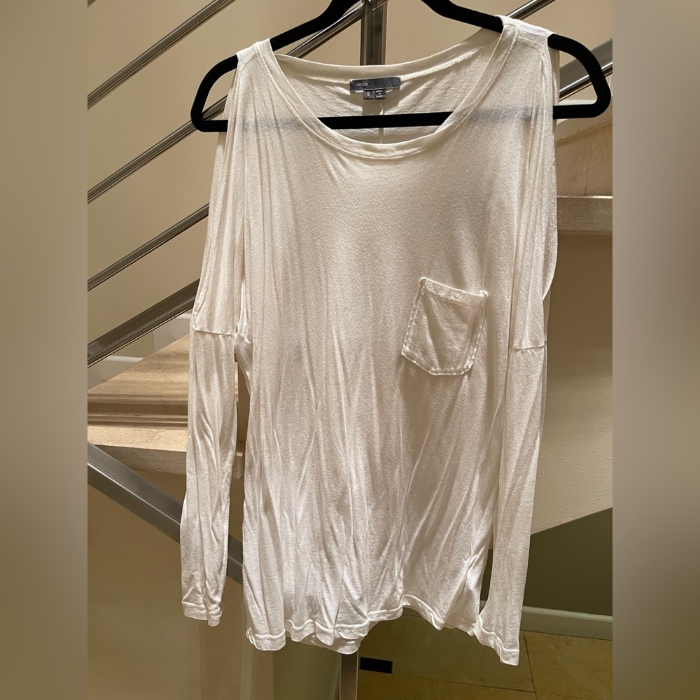 Vintage Vince long sleeve White Cold Shoulder Top